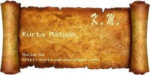 Kurta Mátyás névjegykártya